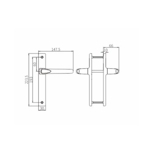 Poignée de porte battante CZM33