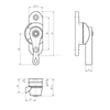 Serrure de fenêtre coulissante en alliage d'aluminium WSB06