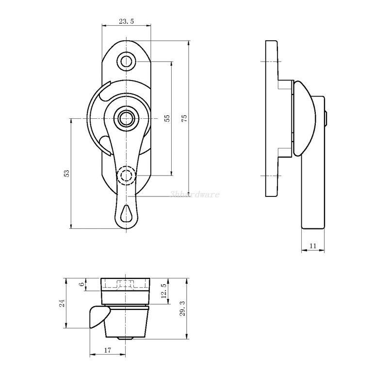 Serrure de fenêtre coulissante en alliage d'aluminium WSB06