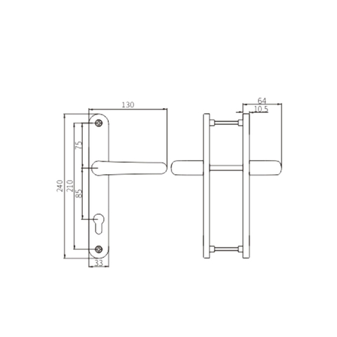 Poignée de porte battante FCZM01A
