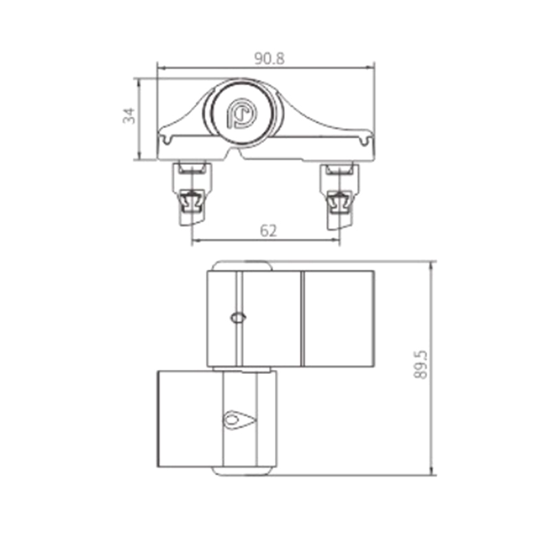 Charnière 3D pour porte battante JX48