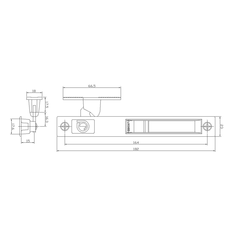 Serrure à loquet coulissant carré STG12 