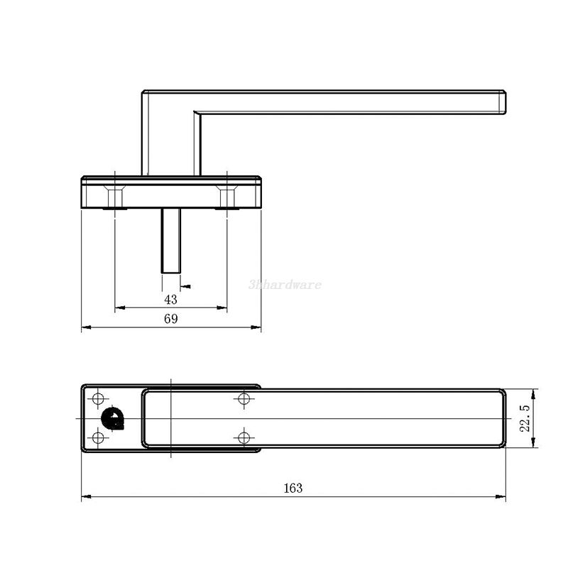 Poignée de fenêtre en aluminium JCZ54