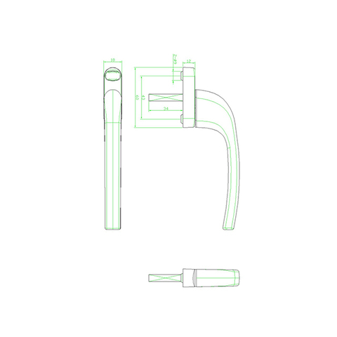 Poignée de fenêtre à battant CZ11A