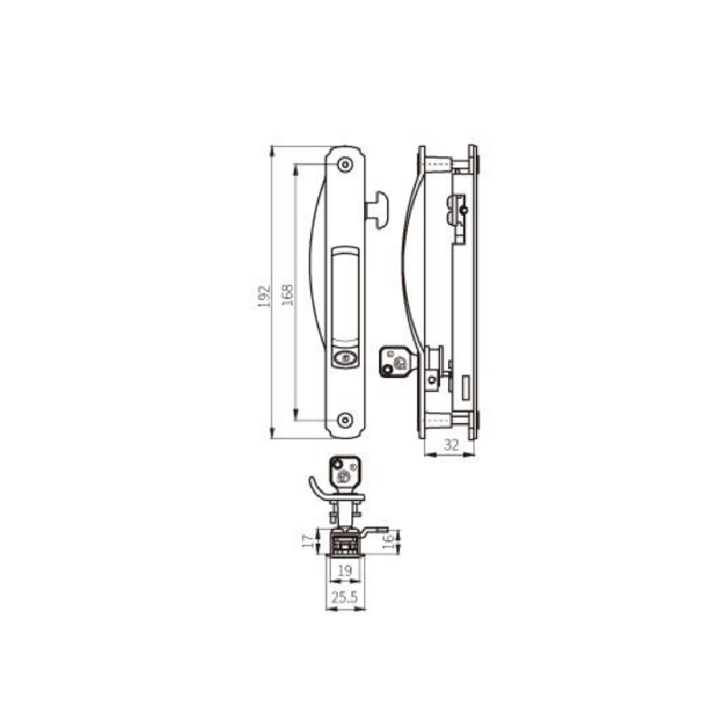 Accessoires de quincaillerie de serrure de loquet de porte coulissante de fenêtre et de porte coulissantes STG23 