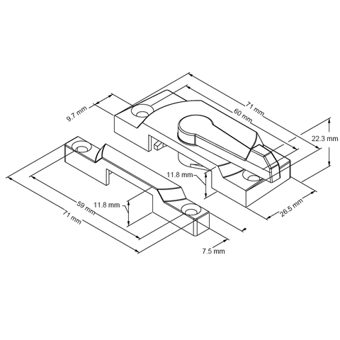 Verrouillage croissant SB10