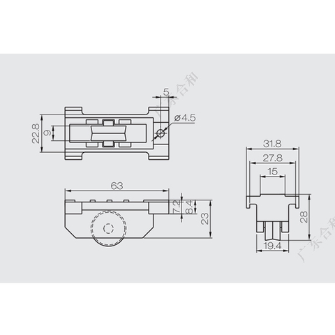 Rouleau coulissant simple pour fenêtre de sécurité en plastique LBD07