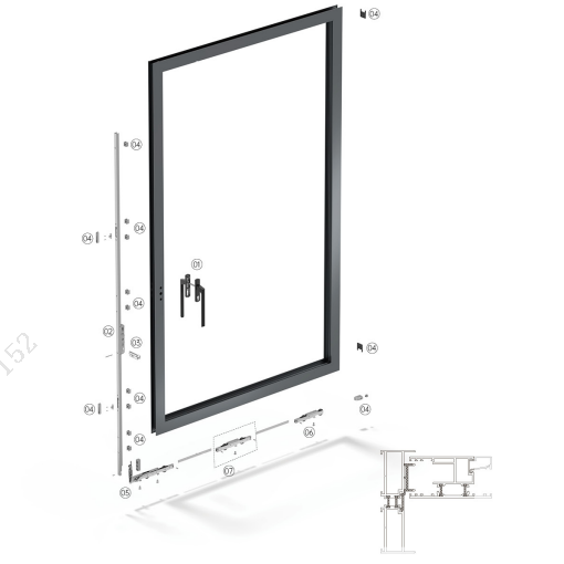 Système de portes levantes et coulissantes TSM04