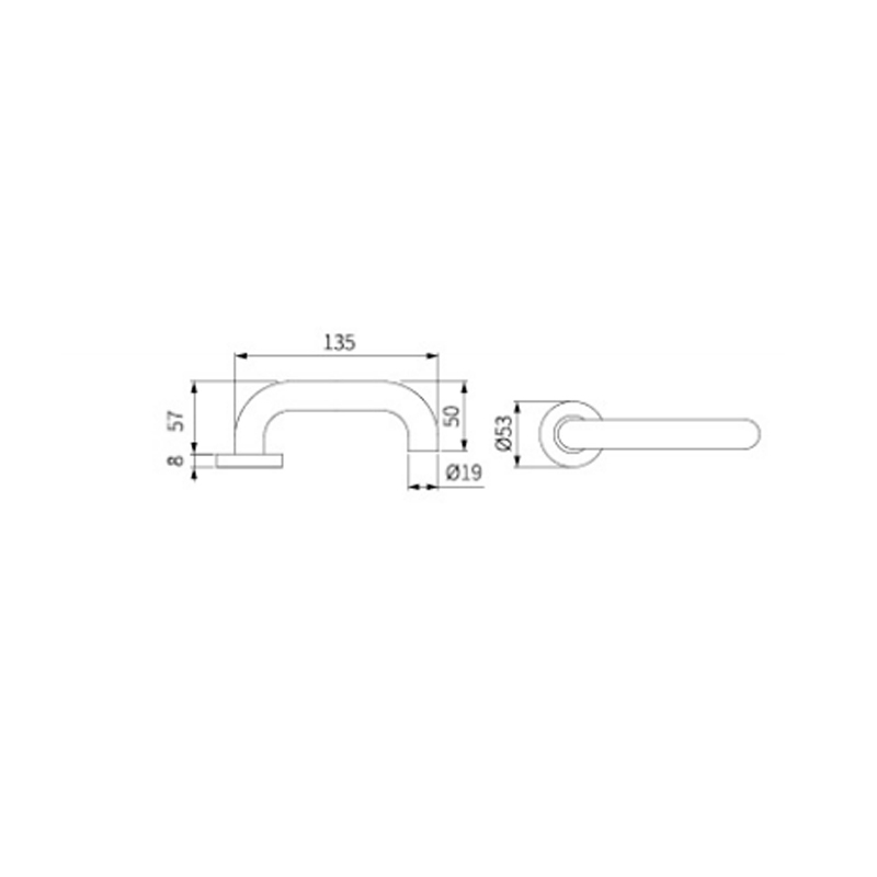 Poignée de porte solide moderne en acier inoxydable EH-2202