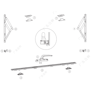Foshan prix usine système de quincaillerie d'accessoires de fenêtre à guillotine supérieure-usage léger