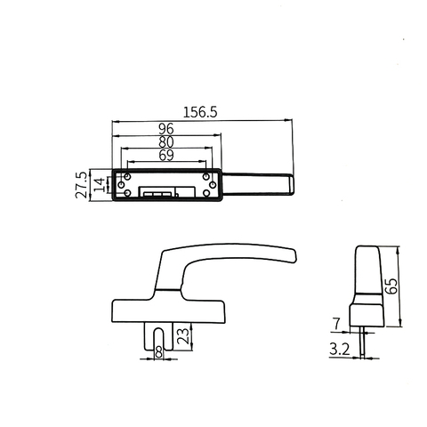 Poignée de fenêtre en aluminium CZH33