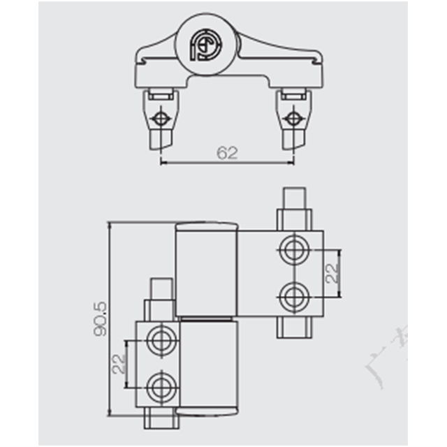 Charnière 3D pour porte battante JX112