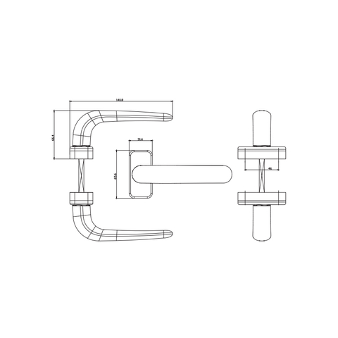 Poignée de porte battante CZM16