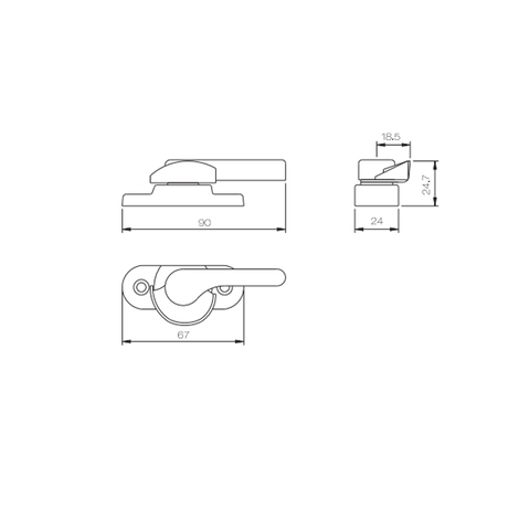 Verrouillage croissant PSB03R/L