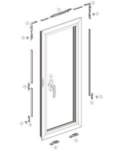 Système de quincaillerie pour fenêtre à guillotine inférieure ouvrant vers l'intérieur HNXC01