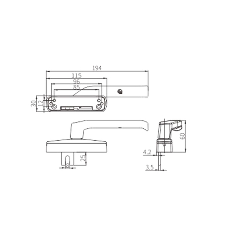 Poignée de fenêtre à battant CZH23GR/L