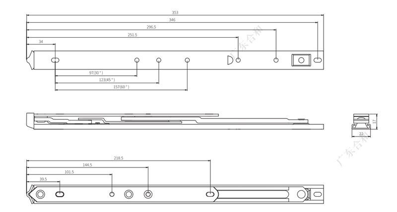 Support de friction de fenêtre OEM SS304 HHT14