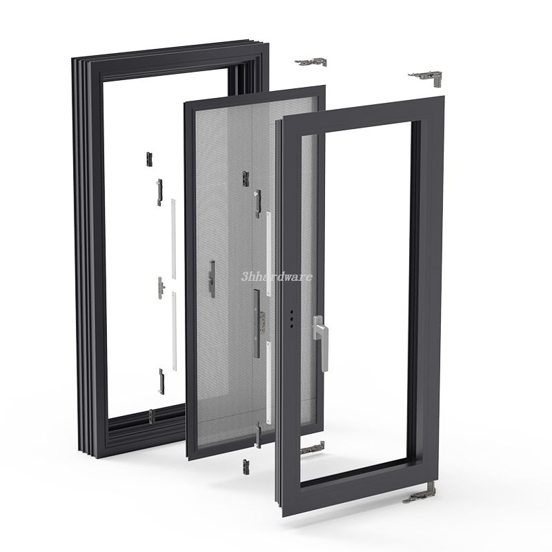 Système de fenêtre swing à écran extérieur en verre intérieur