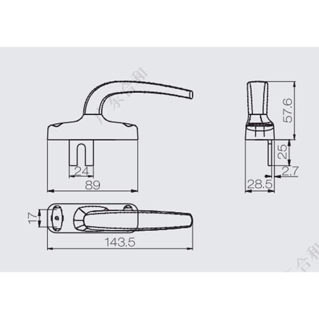 Poignée de fourche de fenêtre CZH07E