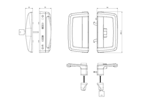 Poignée coulissante en forme de D MH-TTS09
