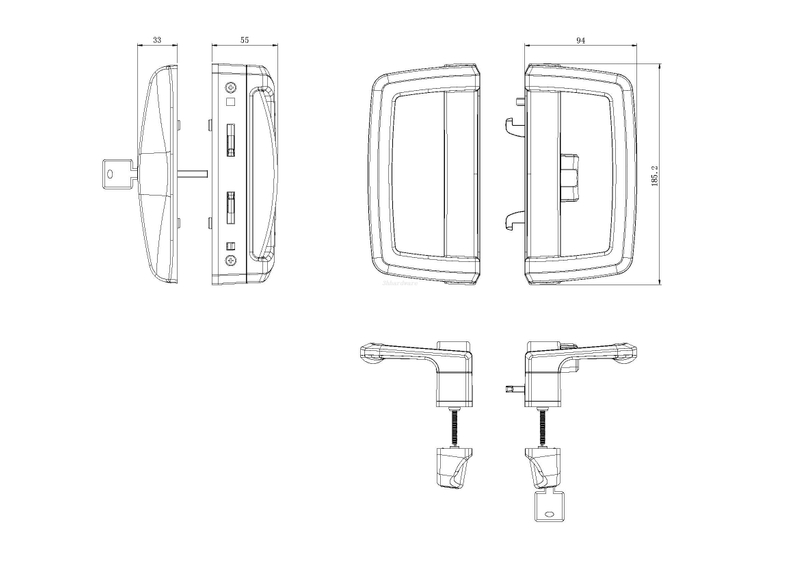 Poignée coulissante en forme de D MH-TTS09